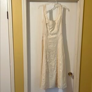 Elegant Cream Sleeveless Dress